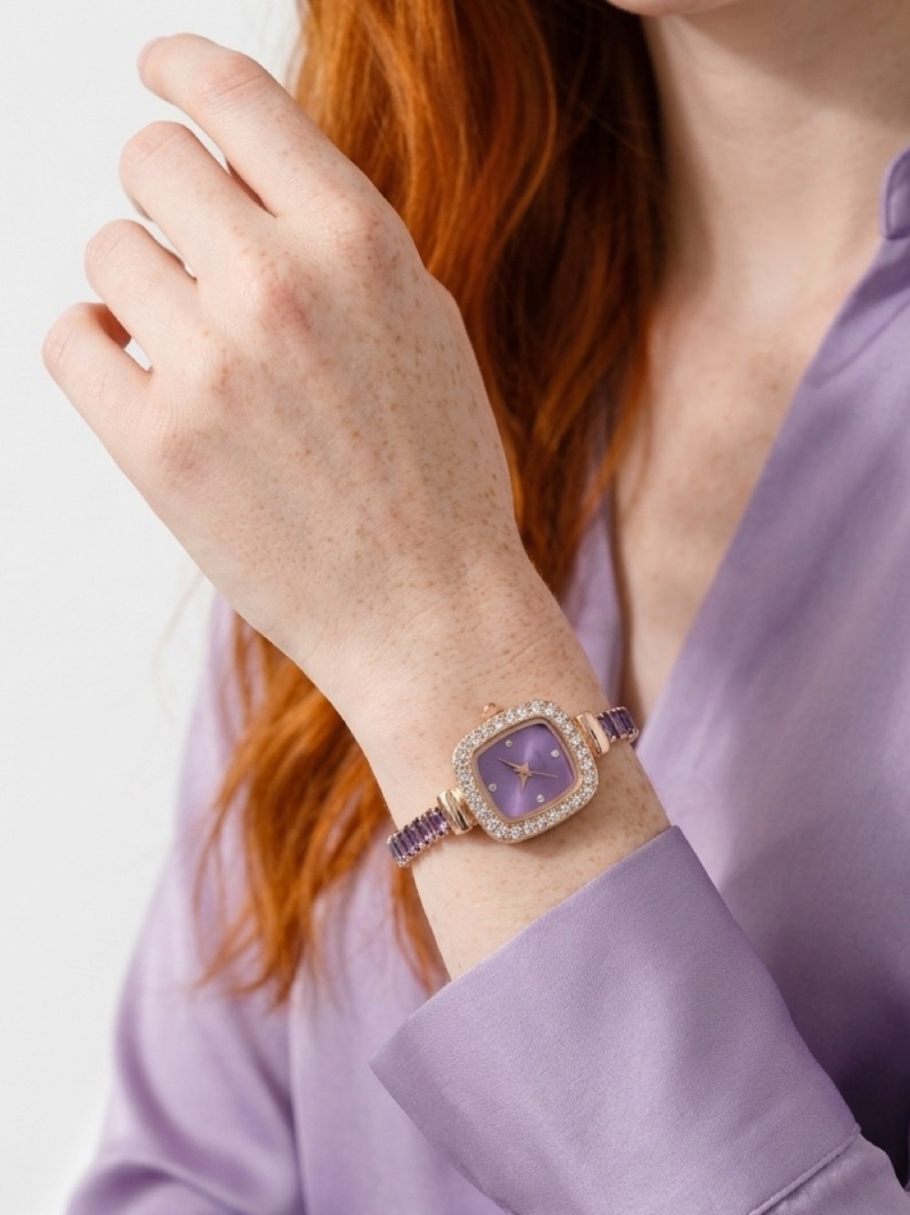 Crystal Gold-Tone Women’s Bracelet Watch with Crystal Bezel